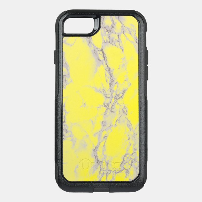 Elegant Marble Stone Bright Yellow Otterbox iPhone Case (Back)