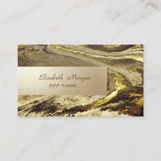 Elegant Marble Stone Stripe Business Card (Front)