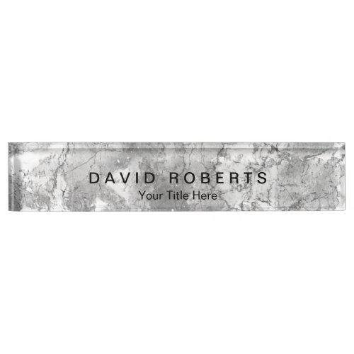 Elegant Marble Stone Texture Professional Desk Name Plate