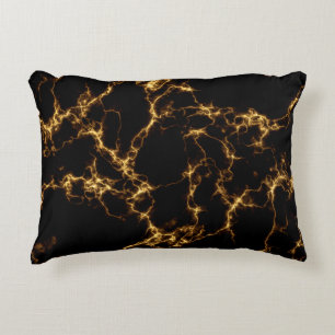 Elegant Marble style3 - Black Gold Accent Pillow