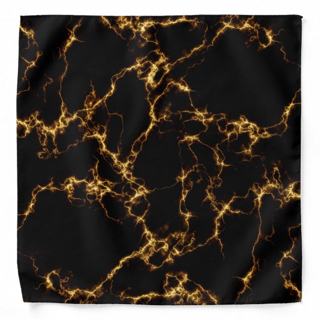 Elegant Marble style3 - Black Gold Bandana (Front)