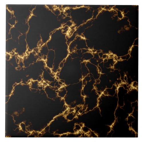 Elegant Marble style3 _ Black Gold Ceramic Tile