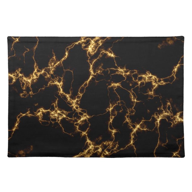 Elegant Marble style3 - Black Gold Cloth Placemat (Front)