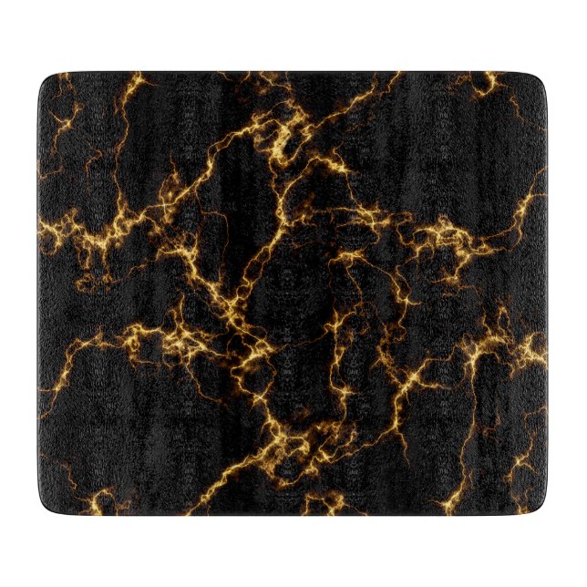Elegant Marble style3 - Black Gold Cutting Board (Front)