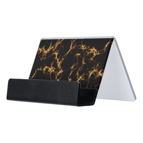 Elegant Marble style3 _ Black Gold Desk Business Card Holder