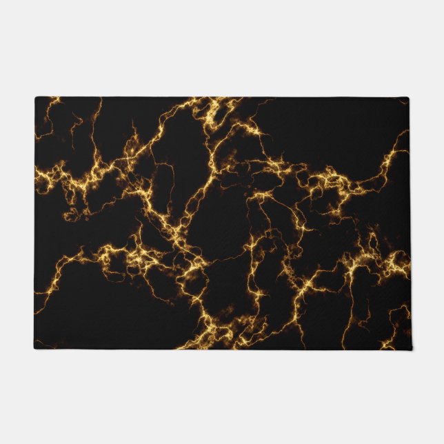 Elegant Marble style3 - Black Gold Doormat (Front)
