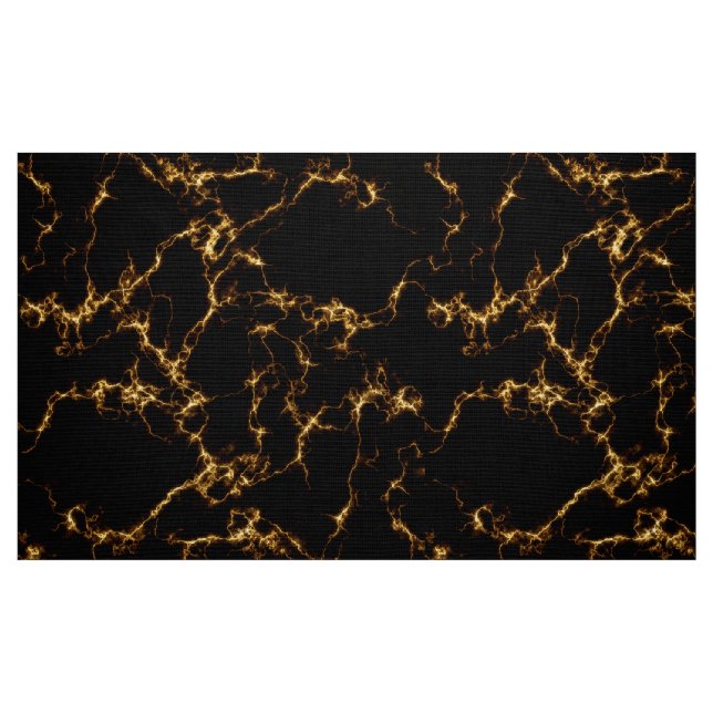 Elegant Marble style3 - Black Gold Fabric (Fat Quarter)