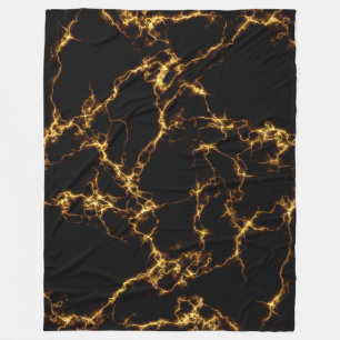 Elegant Marble style3 - Black Gold Fleece Blanket