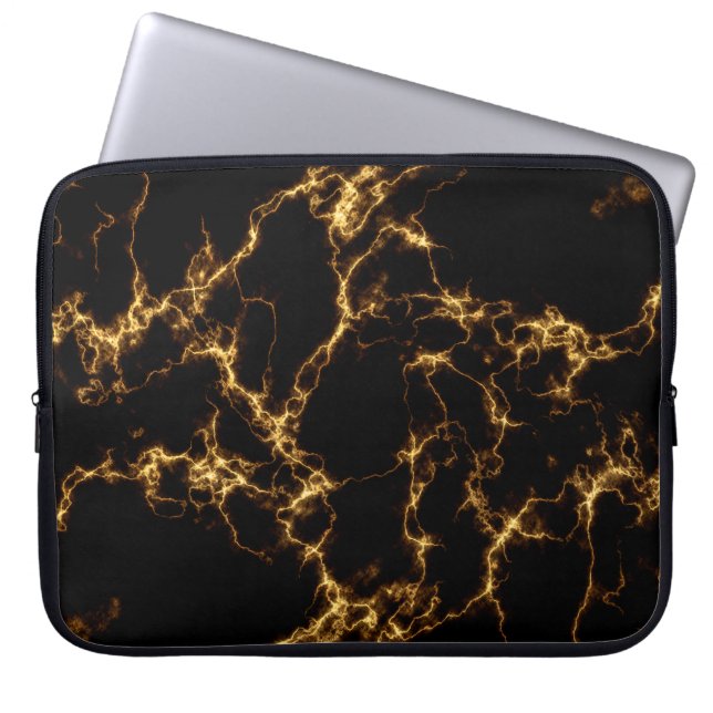 Elegant Marble style3 - Black Gold Laptop Sleeve (Front)
