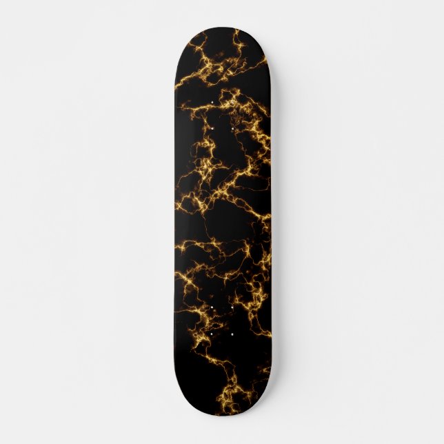 Elegant Marble style3 - Black Gold Skateboard Deck (Front)