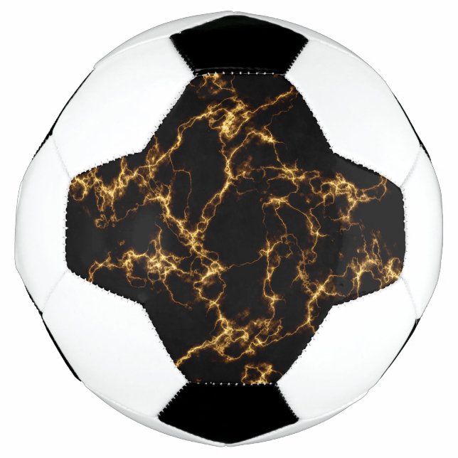 Elegant Marble style3 - Black Gold Soccer Ball (Front)