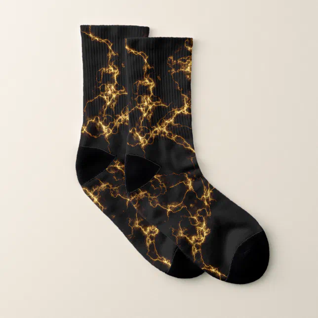 Elegant Marble style3 - Black Gold Socks | Zazzle