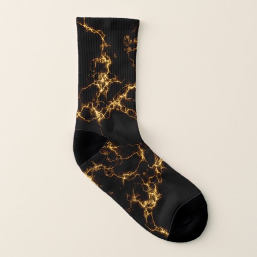 Elegant Marble style3 - Black Gold Socks | Zazzle