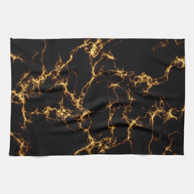 Elegant Marble style3 - Black Gold Towel (Horizontal)