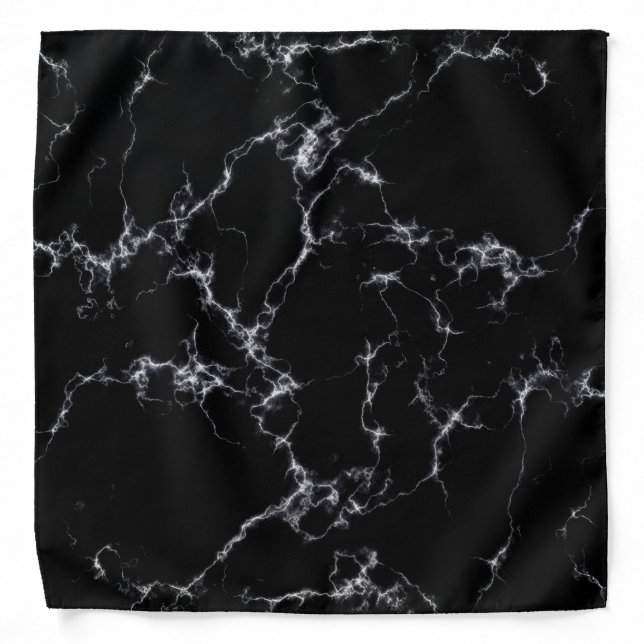 Elegant Marble style4 - Black and White Bandana (Front)