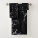 Elegant Marble style4 - Black and White Bath Towel Set