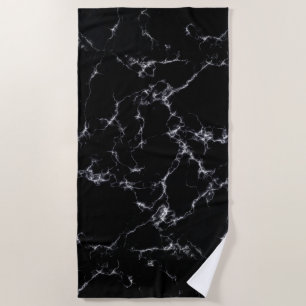Elegant Marble style4 - Black and White Beach Towel