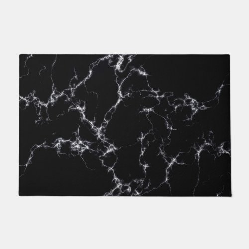 Elegant Marble style4 _ Black and White Doormat