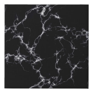 Elegant Marble style4 - Black and White Faux Canvas Print