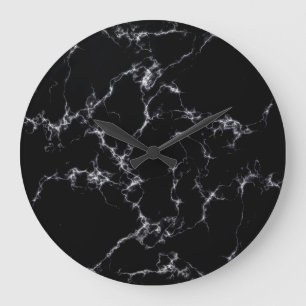 Elegant Marble style4 - Black and White Large Clock
