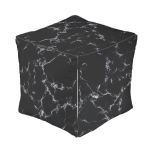 Elegant Marble style4 - Black and White Outdoor Pouf