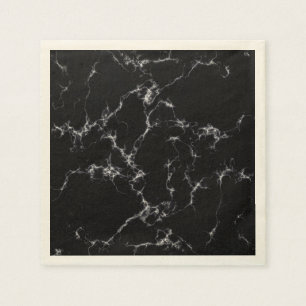 Elegant Marble style4 - Black and White Paper Napkins