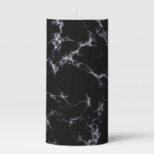 Elegant Marble style4 - Black and White Pillar Candle