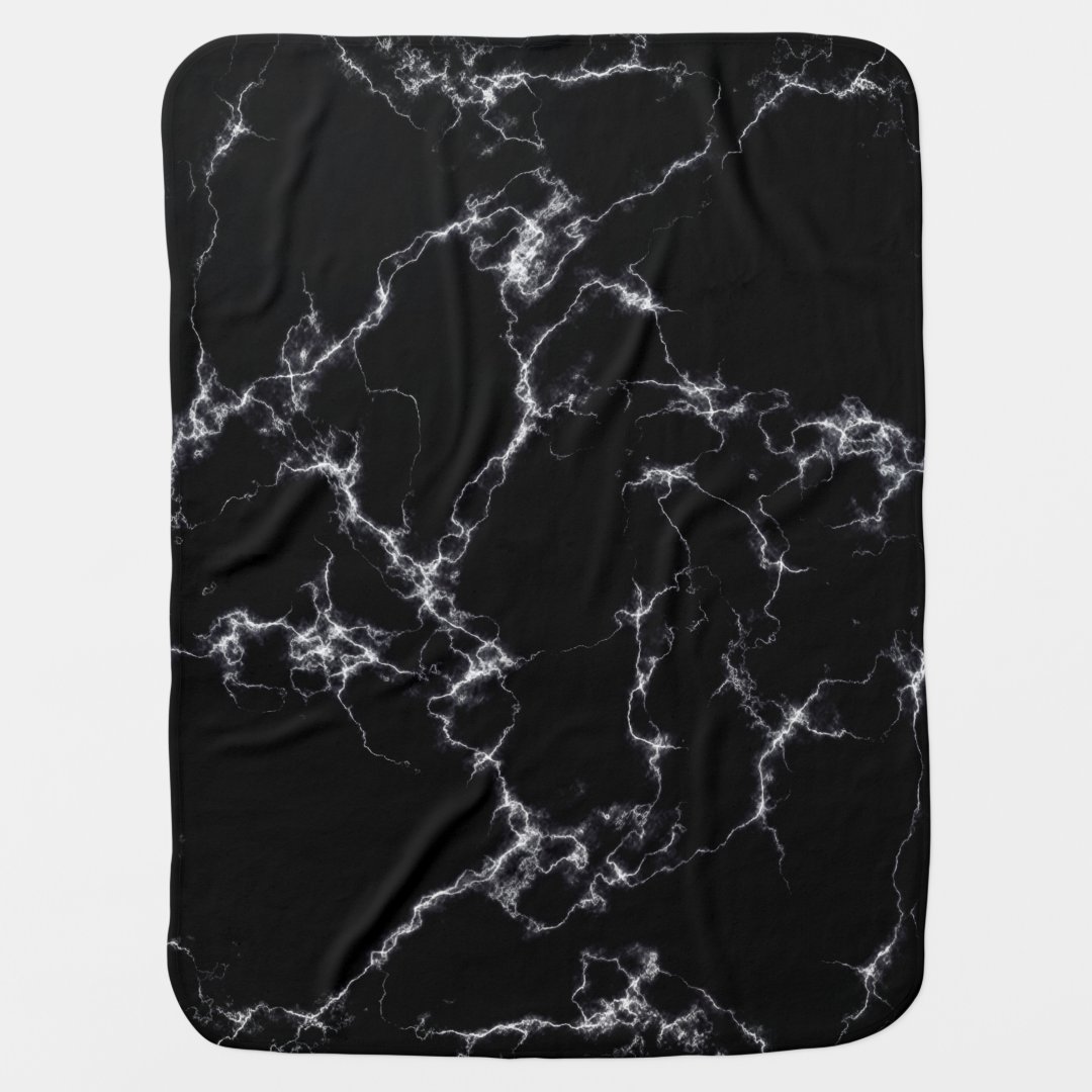 Elegant Marble style4 Black and White Receiving Blanket Zazzle