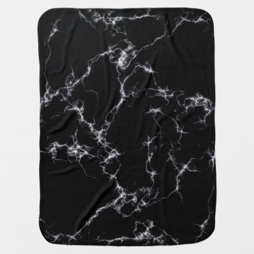 Elegant Marble style4 _ Black and White Receiving Blanket