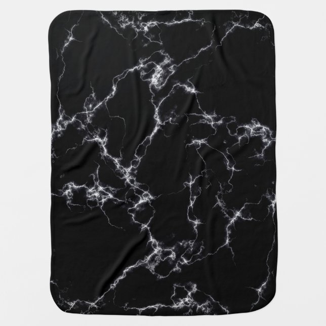 Elegant Marble style4 - Black and White Receiving Blanket (Front)