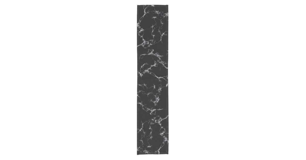 Elegant Marble style4 - Black and White Short Table Runner | Zazzle