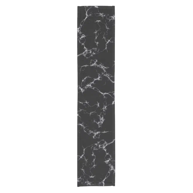 Elegant Marble style4 - Black and White Short Table Runner | Zazzle