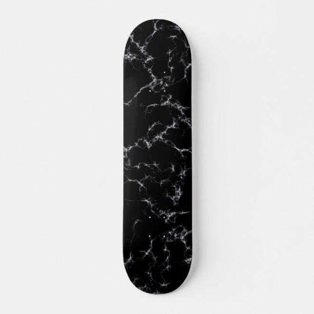 Elegant Marble style4 - Black and White Skateboard Deck (Front)