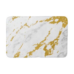 Elegant Marble style6 - Gold and White Bath Mat