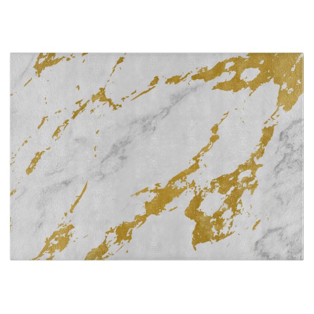 Elegant Marble style6 - Gold and White Cutting Board (Front)