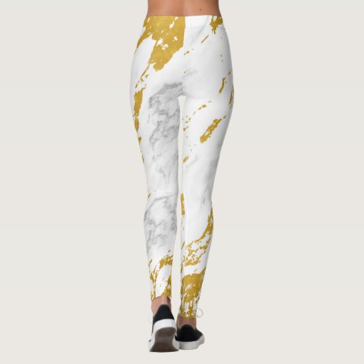 White Gold Tile Marble Men's Leggings main image 0