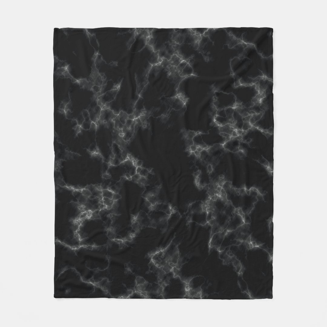 Elegant Marble style - black Fleece Blanket | Zazzle