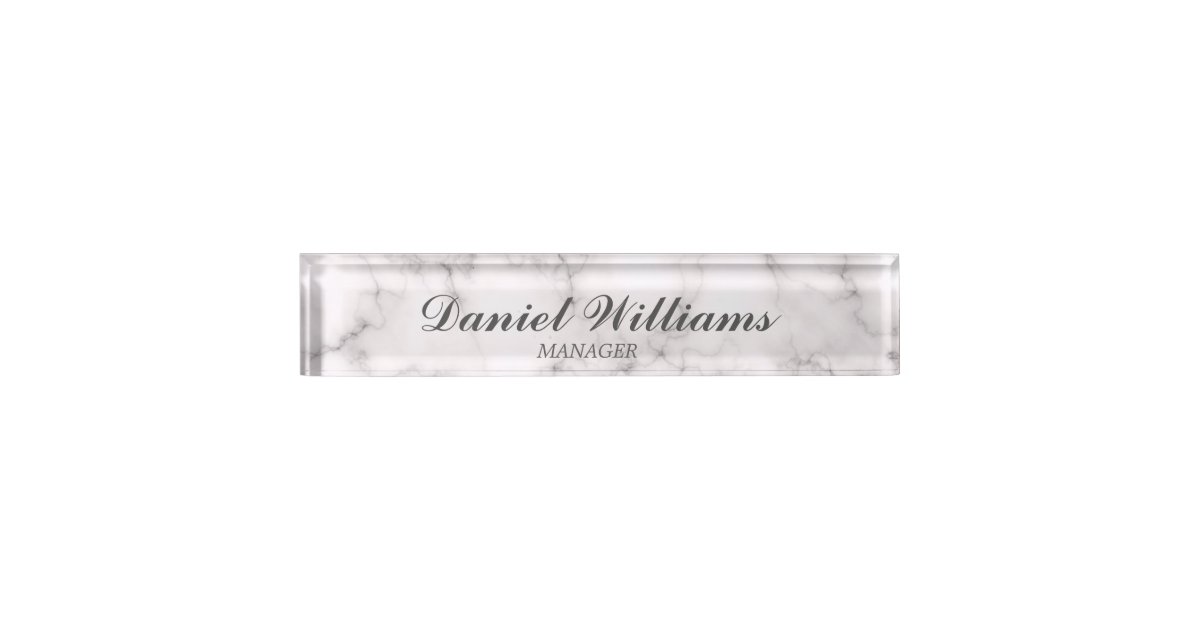 Elegant Marble style Name Plate Zazzle