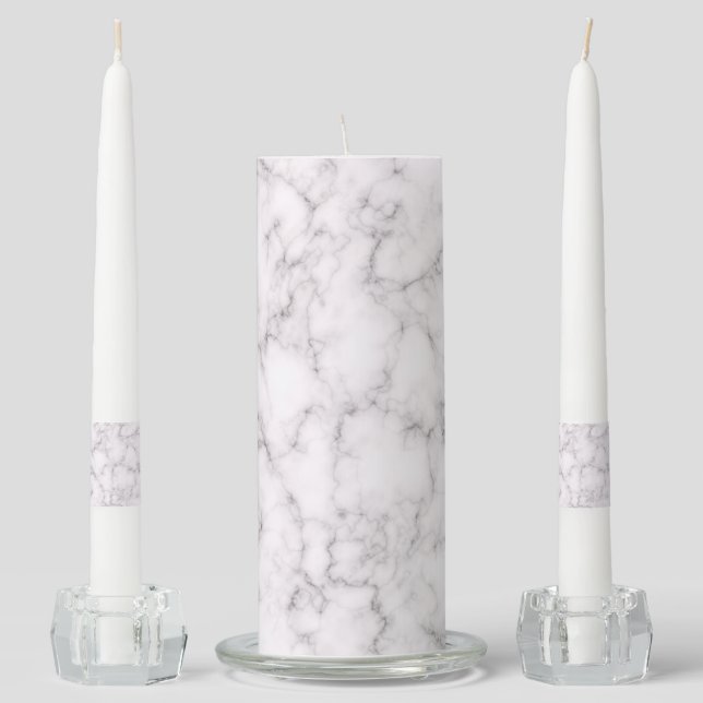 Elegant Marble style Unity Candle Set (Front)
