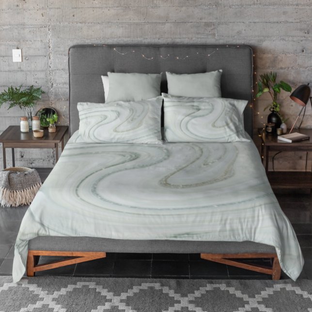 Elegant Marble Swirl Glitter Pattern Sparkle Glam Duvet Cover (Creator Uploaded)