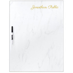 Elegant Marble Template Gold Hand Script Modern Dry Erase Board