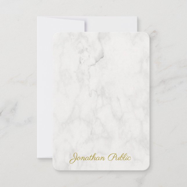 Elegant Marble Template Monogram Name Gold Text (Front)