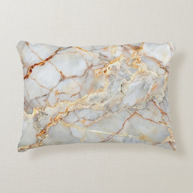 Elegant Marble Texture Accent Pillow (Front)