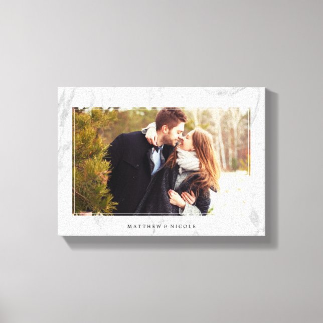 Elegant Marble Texture Frame Photo Canvas Print (Front)