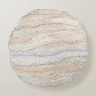Elegant Marble Texture: High-Resolution Background Round Pillow