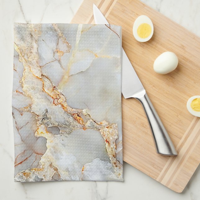 Elegant Marble Texture Kitchen Towel (Quarter Fold)