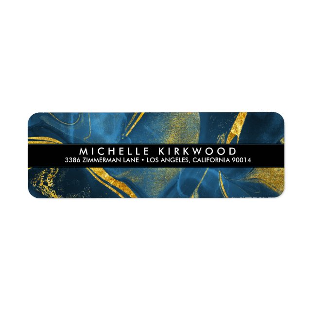 Elegant Marble Texture Return Address Label (Front)