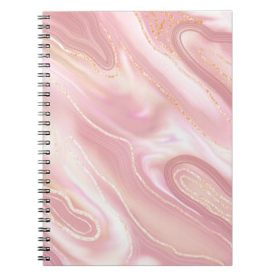Elegant marble texture. Rose gold liquid shiny tex Notebook
