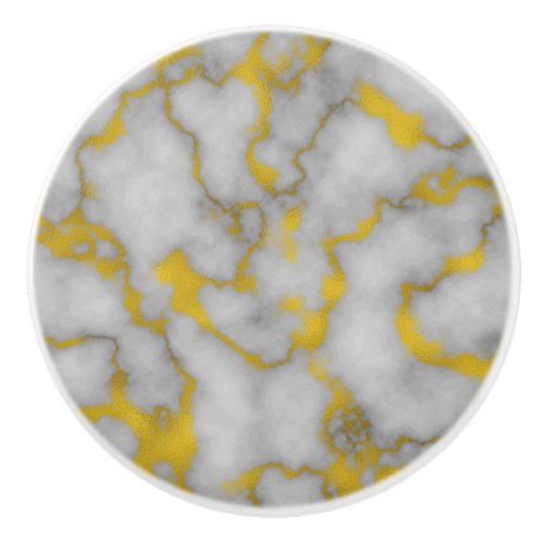 Elegant Marble Trendy Metallic Gold Ceramic Knob