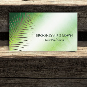 Elegant Marble Watercolor Floral Modern Dark Green Business Card